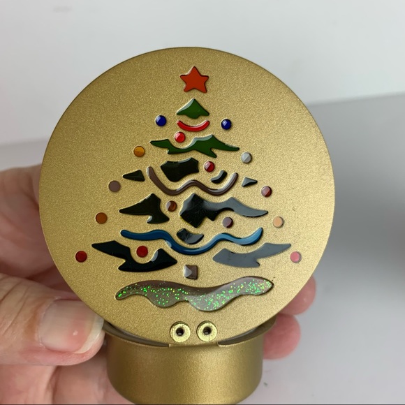 Käthe Wohlfahrt Stained Glass Metal Tea Light Lidded Candle Holders Angel & Tree - Picture 4 of 8